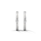 Marquise Cut Lab-Grown Diamond Huggie Hoop Earrings in White Gold
