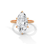 Marquise Cut Lab-Grown Diamond Solitaire Engagement Ring in Rose Gold