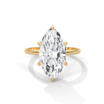Marquise Cut Lab-Grown Diamond Solitaire Engagement Ring in Yellow Gold