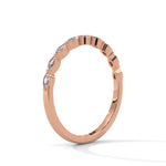 Marquise Cut Lab-Grown Diamond Stackable Ring in Rose Gold