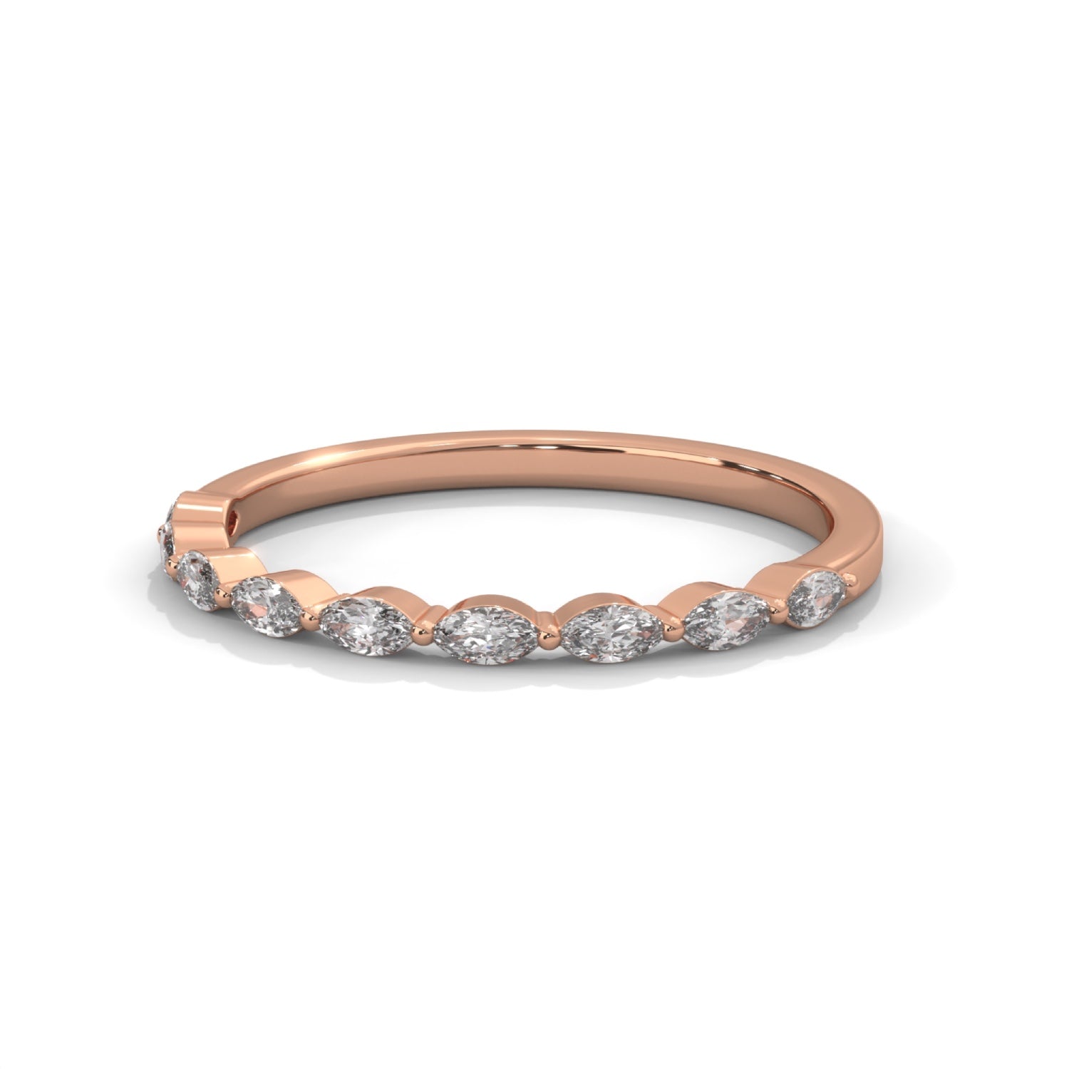 Marquise Cut Lab-Grown Diamond Stackable Ring in Rose Gold