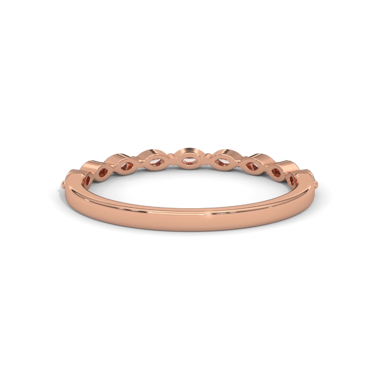 Marquise Cut Lab-Grown Diamond Stackable Ring in Rose Gold