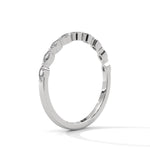 Marquise Cut Lab-Grown Diamond Stackable Ring in White Gold