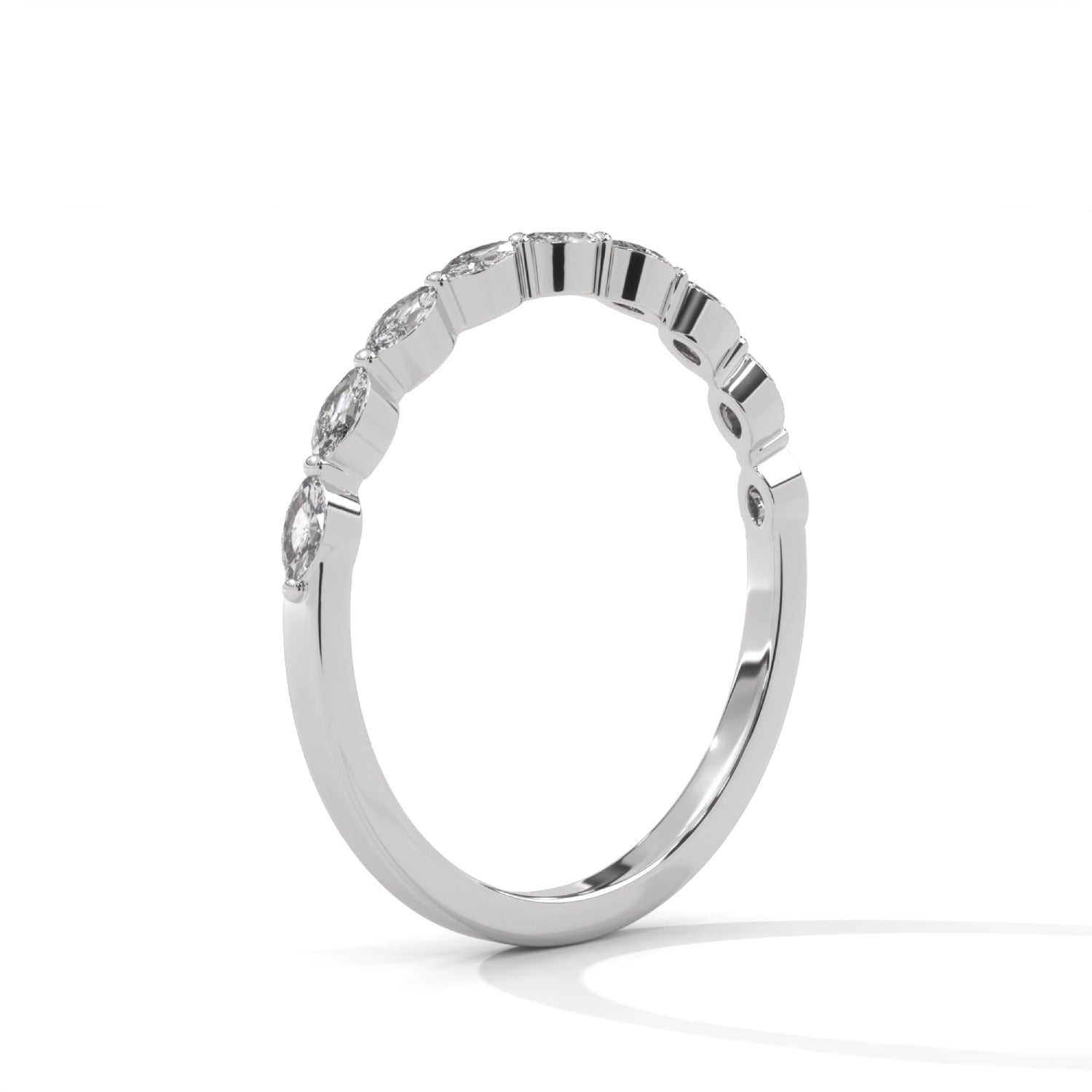 Marquise Cut Lab-Grown Diamond Stackable Ring in White Gold