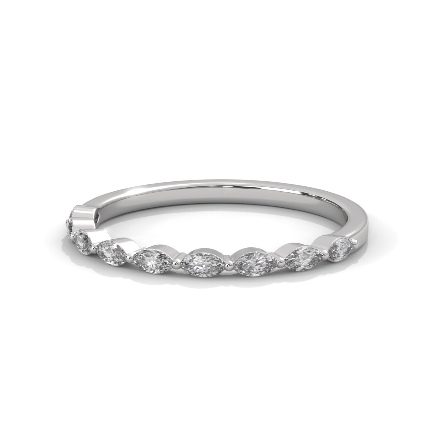 Marquise Cut Lab-Grown Diamond Stackable Ring in White Gold