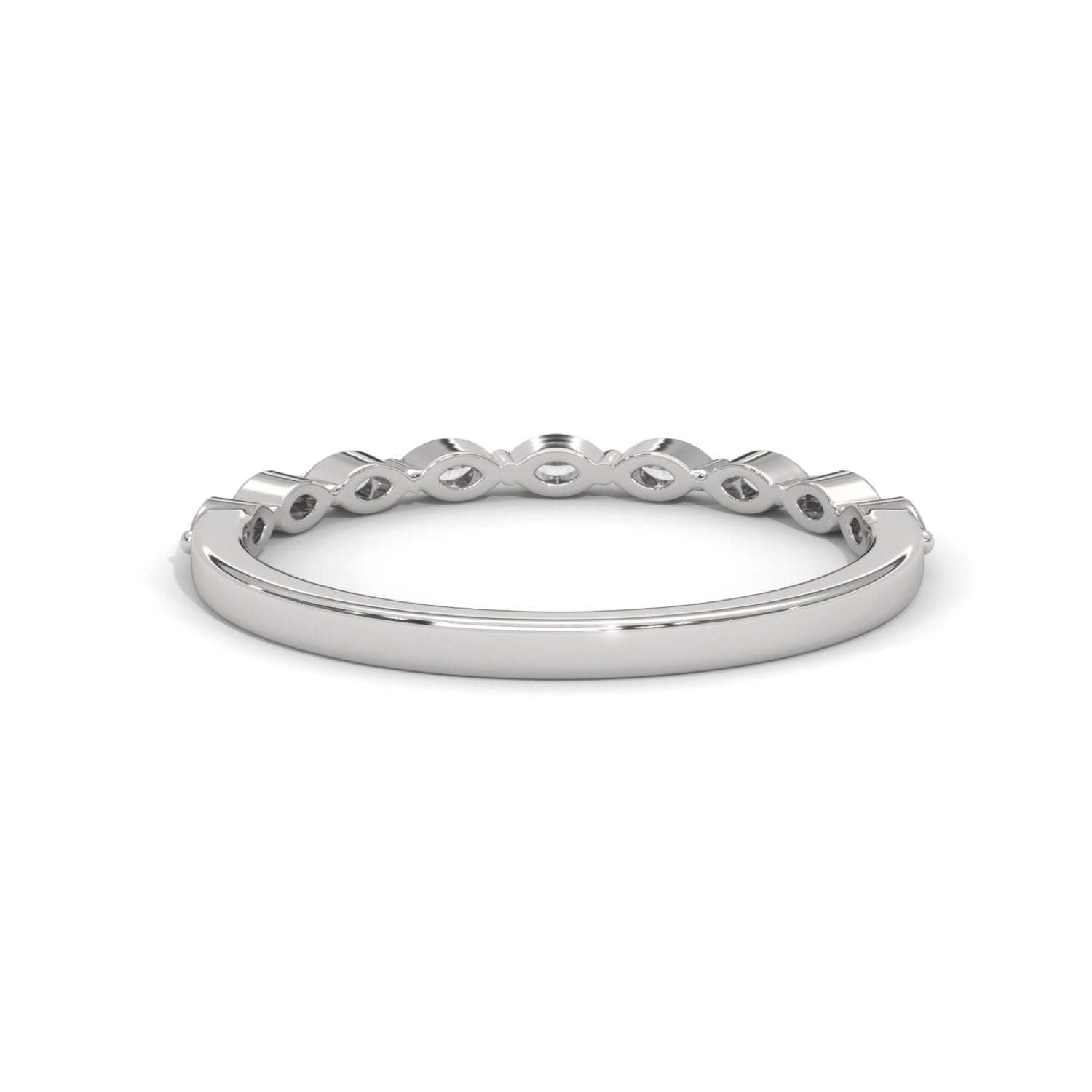Marquise Cut Lab-Grown Diamond Stackable Ring in White Gold