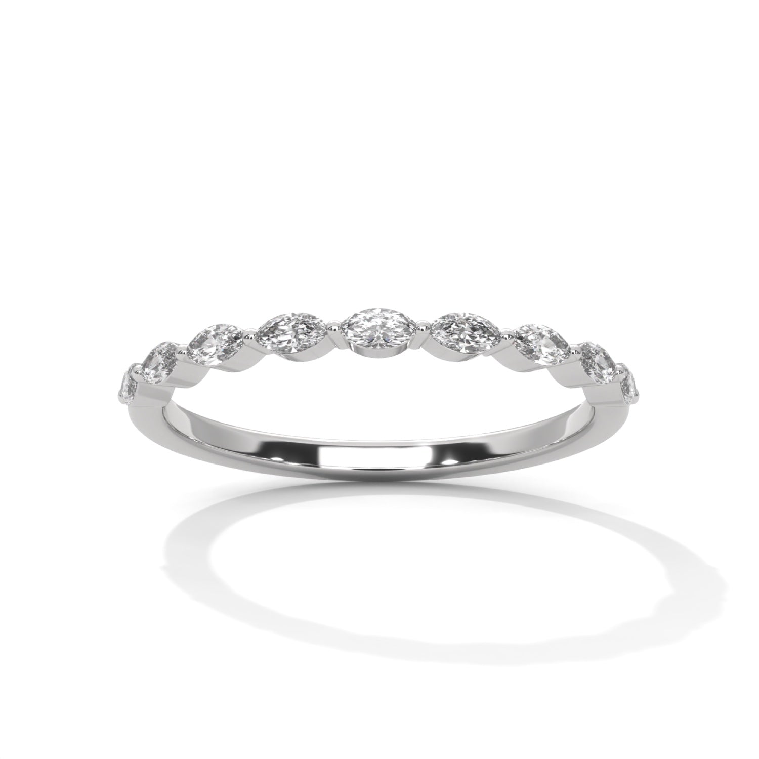 Marquise Cut Lab-Grown Diamond Stackable Ring in White Gold
