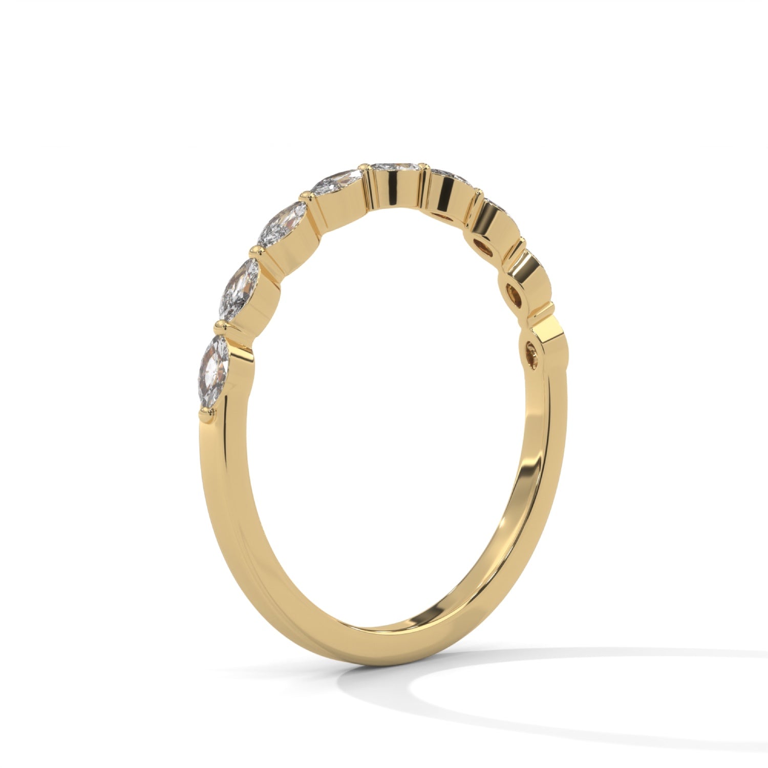 Marquise Cut Lab-Grown Diamond Stackable Ring in Yellow Gold