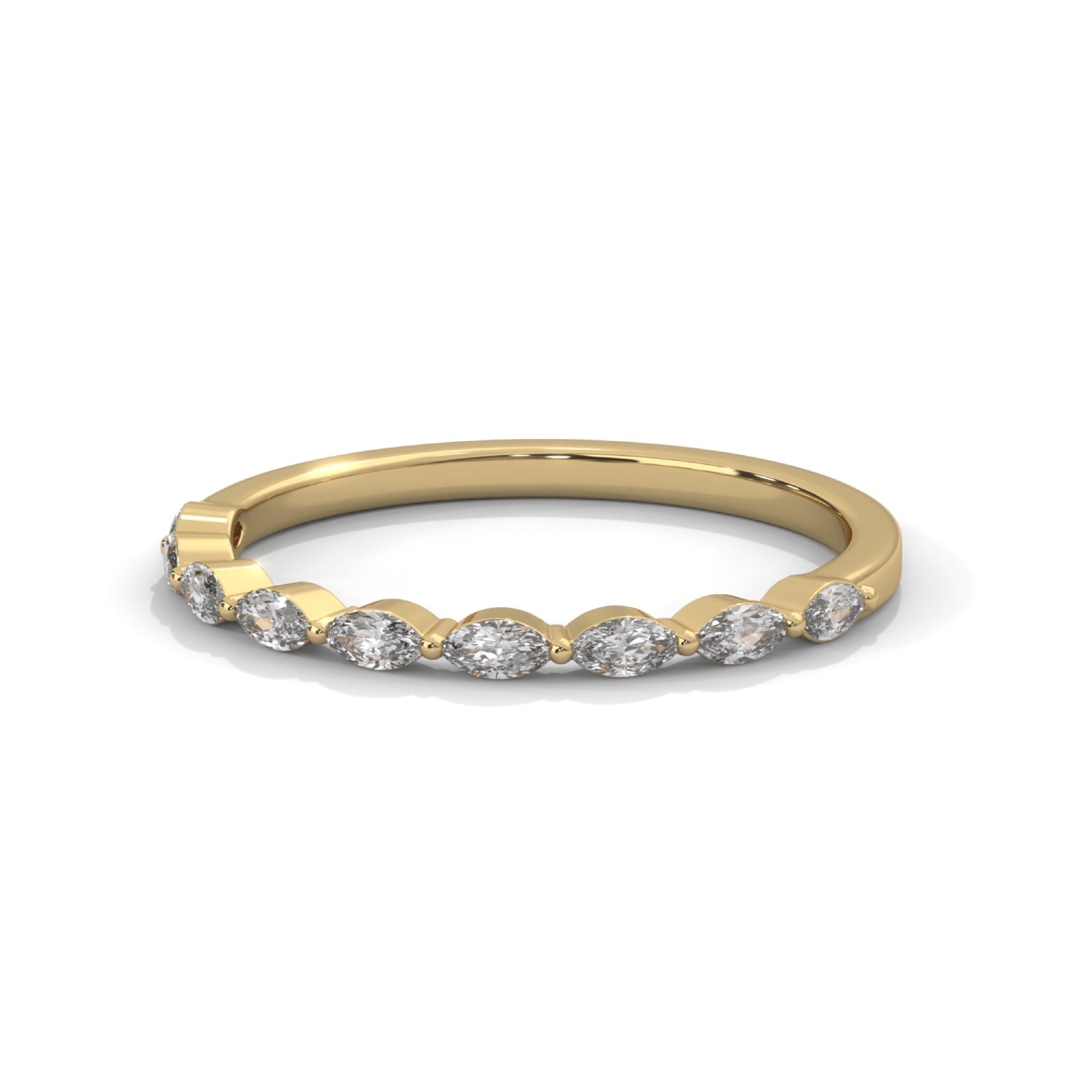 Marquise Cut Lab-Grown Diamond Stackable Ring in Yellow Gold
