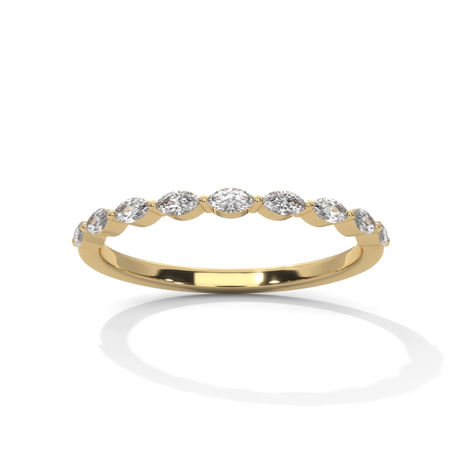 Marquise Cut Lab-Grown Diamond Stackable Ring in Yellow Gold