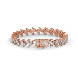 Marquise Cut Lab-Grown Diamond Tennis Bracelet in Rose Gold