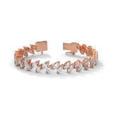 Marquise Cut Lab-Grown Diamond Tennis Bracelet in Rose Gold
