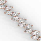 Marquise Cut Lab-Grown Diamond Tennis Bracelet in Rose Gold