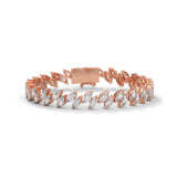 Marquise Cut Lab-Grown Diamond Tennis Bracelet in Rose Gold