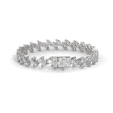 Marquise Cut Lab-Grown Diamond Tennis Bracelet in White Gold