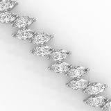 Marquise Cut Lab-Grown Diamond Tennis Bracelet in White Gold