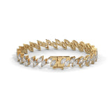Marquise Cut Lab-Grown Diamond Tennis Bracelet in Yellow Gold