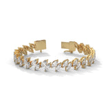 Marquise Cut Lab-Grown Diamond Tennis Bracelet in Yellow Gold