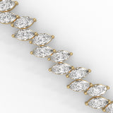 Marquise Cut Lab-Grown Diamond Tennis Bracelet in Yellow Gold