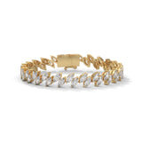 Marquise Cut Lab-Grown Diamond Tennis Bracelet in Yellow Gold