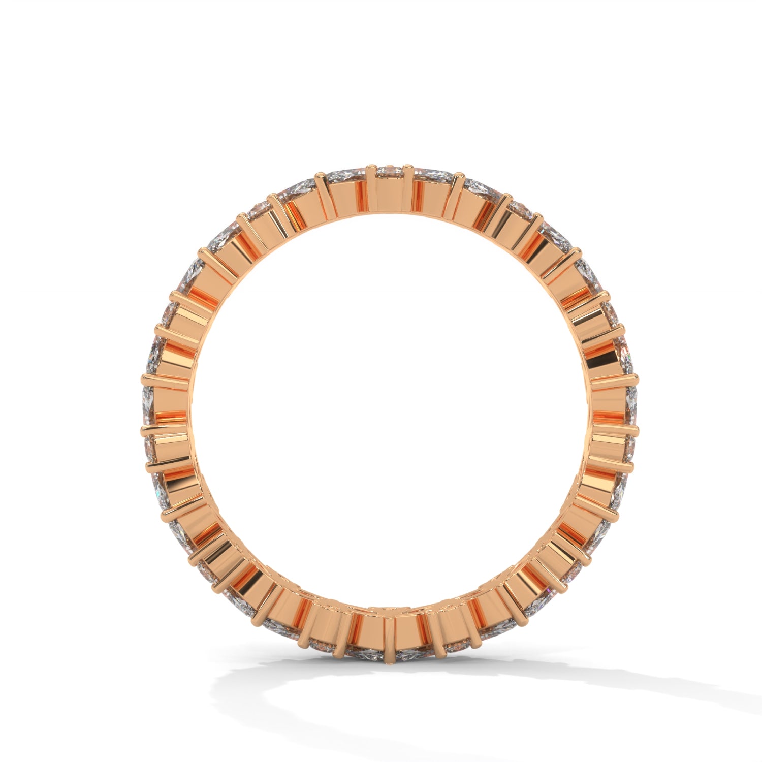 Marquise and Round Brilliant Cut Lab-Grown Diamond Eternity Ring in Rose Gold