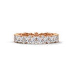 Marquise and Round Brilliant Cut Lab-Grown Diamond Eternity Ring in Rose Gold