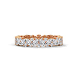 Marquise and Round Brilliant Cut Lab-Grown Diamond Eternity Ring in Rose Gold