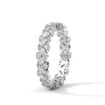 Marquise and Round Brilliant Cut Lab-Grown Diamond Eternity Ring in White Gold