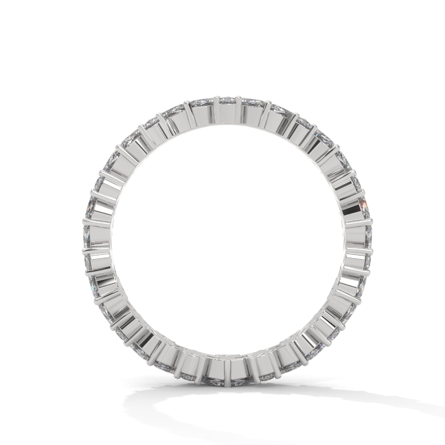 Marquise and Round Brilliant Cut Lab-Grown Diamond Eternity Ring in White Gold