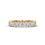 Marquise and Round Brilliant Cut Lab-Grown Diamond Eternity Ring in Yellow Gold