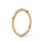 Marquise and Round Brilliant Cut Lab-Grown Diamond Stackable Ring in Yellow Gold