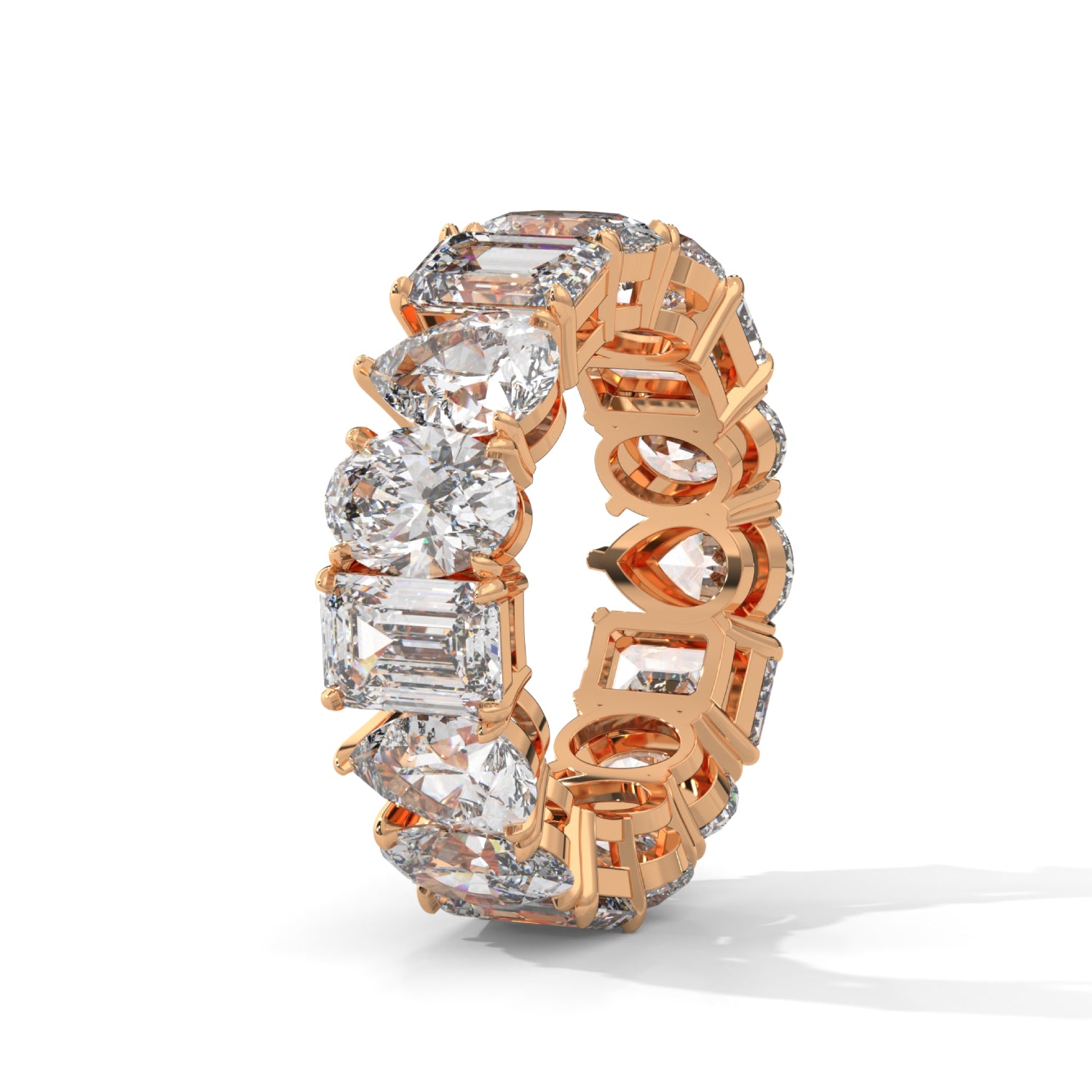 Mixed Shape Lab-Grown Diamond Eternity Ring in Rose Gold