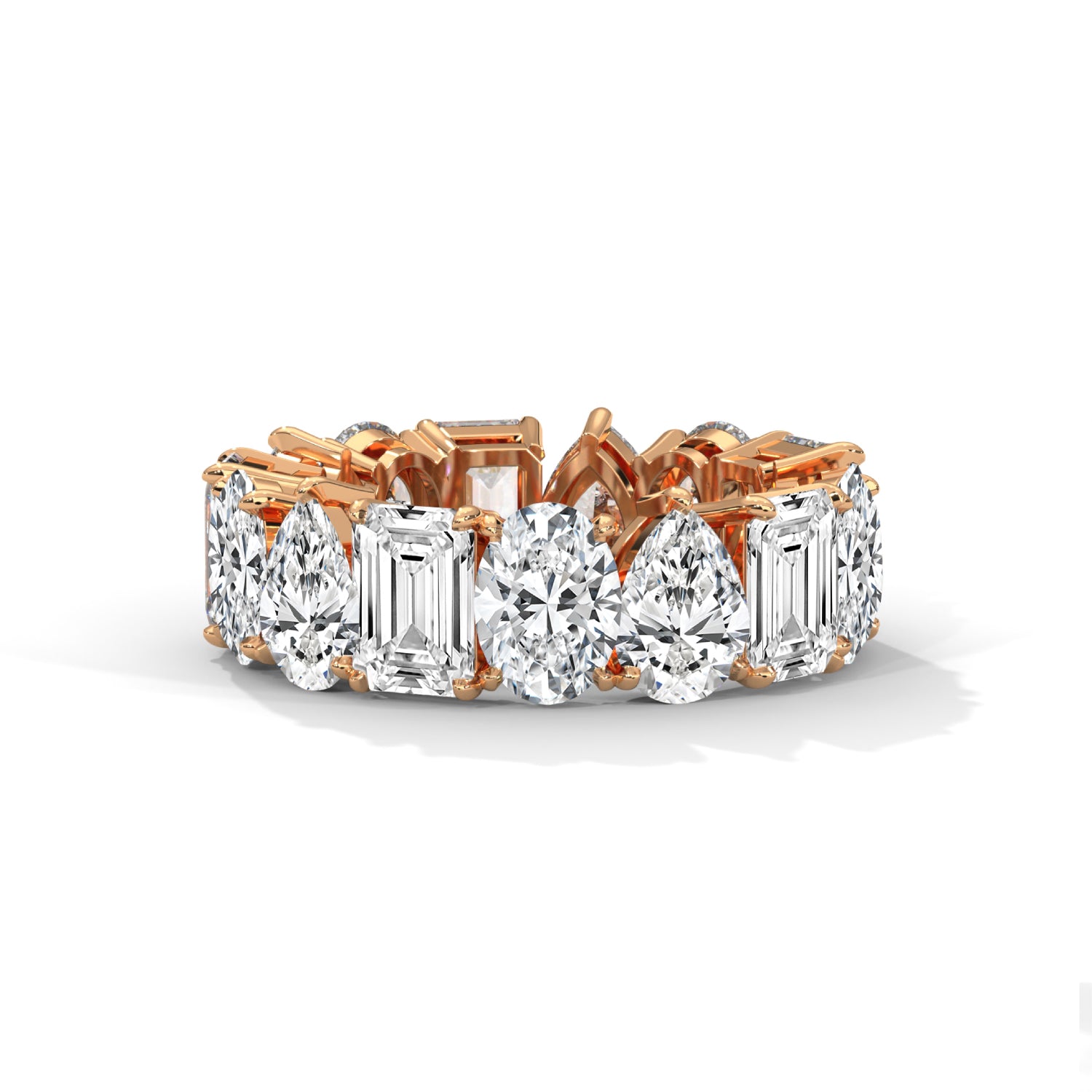 Mixed Shape Lab-Grown Diamond Eternity Ring in Rose Gold