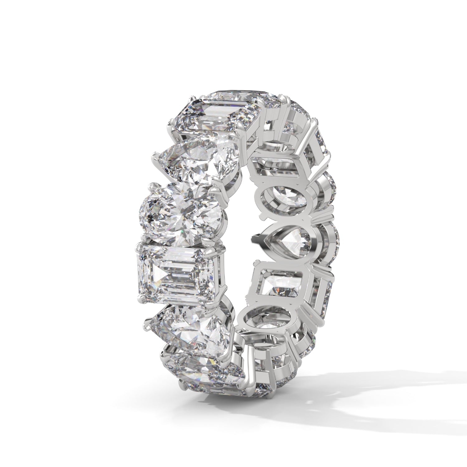 Mixed Shape Lab-Grown Diamond Eternity Ring in White Gold