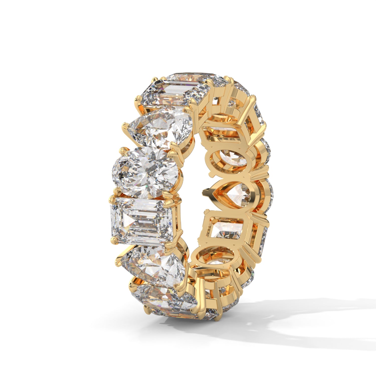 Mixed Shape Lab-Grown Diamond Eternity Ring in Yellow Gold