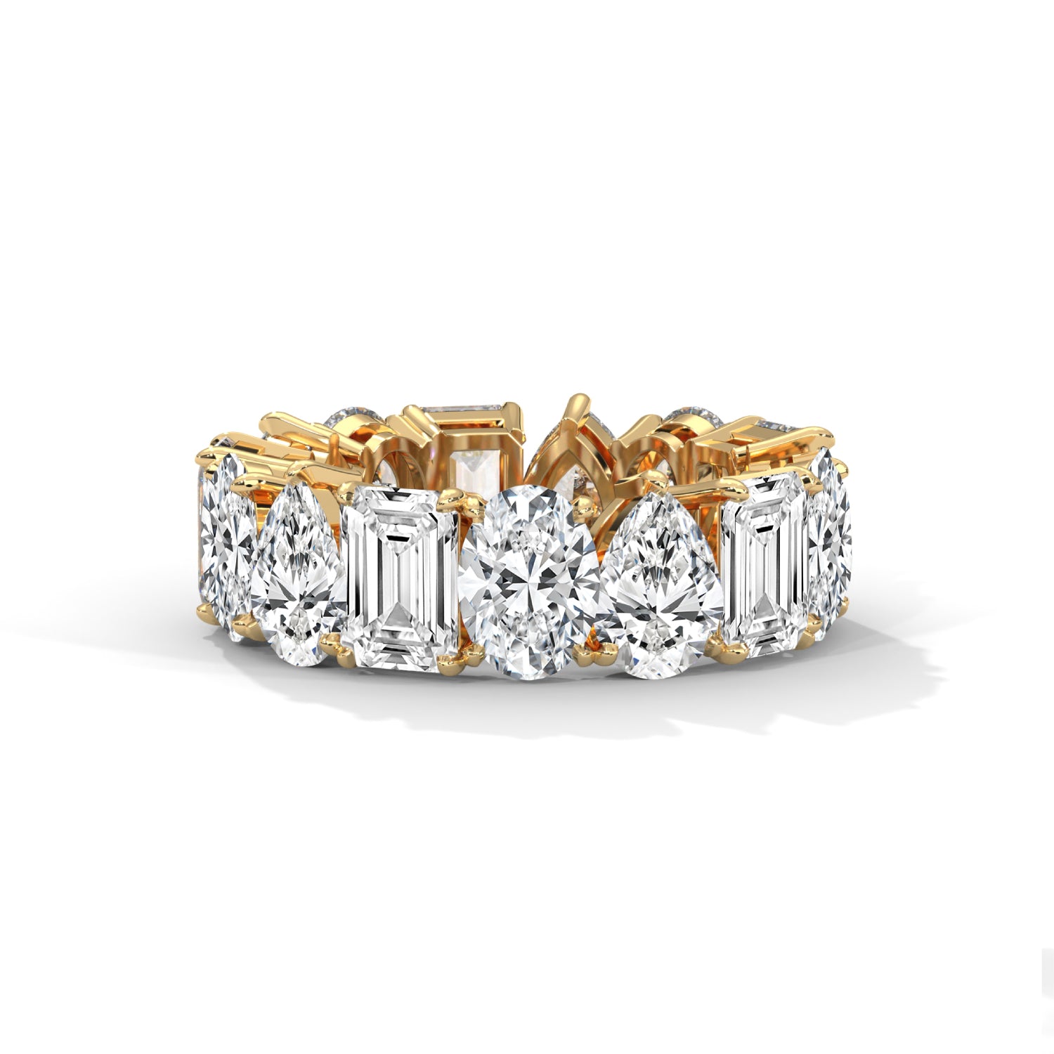 Mixed Shape Lab-Grown Diamond Eternity Ring in Yellow Gold