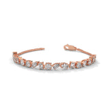 Mixed Shape Lab-Grown Diamond Station Bracelet in Rose Gold