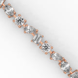 Mixed Shape Lab-Grown Diamond Station Bracelet in Rose Gold