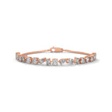 Mixed Shape Lab-Grown Diamond Station Bracelet in Rose Gold
