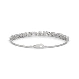 Mixed Shape Lab-Grown Diamond Station Bracelet in White Gold