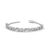 Mixed Shape Lab-Grown Diamond Station Bracelet in White Gold