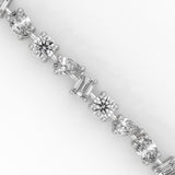 Mixed Shape Lab-Grown Diamond Station Bracelet in White Gold