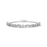Mixed Shape Lab-Grown Diamond Station Bracelet in White Gold