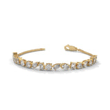 Mixed Shape Lab-Grown Diamond Station Bracelet in Yellow Gold