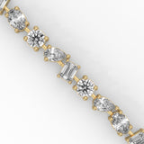 Mixed Shape Lab-Grown Diamond Station Bracelet in Yellow Gold