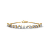 Mixed Shape Lab-Grown Diamond Station Bracelet in Yellow Gold