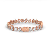 Mixed Shape Lab-Grown Diamond Tennis Bracelet in Rose Gold