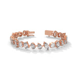 Mixed Shape Lab-Grown Diamond Tennis Bracelet in Rose Gold
