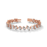 Mixed Shape Lab-Grown Diamond Tennis Bracelet in Rose Gold