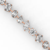 Mixed Shape Lab-Grown Diamond Tennis Bracelet in Rose Gold